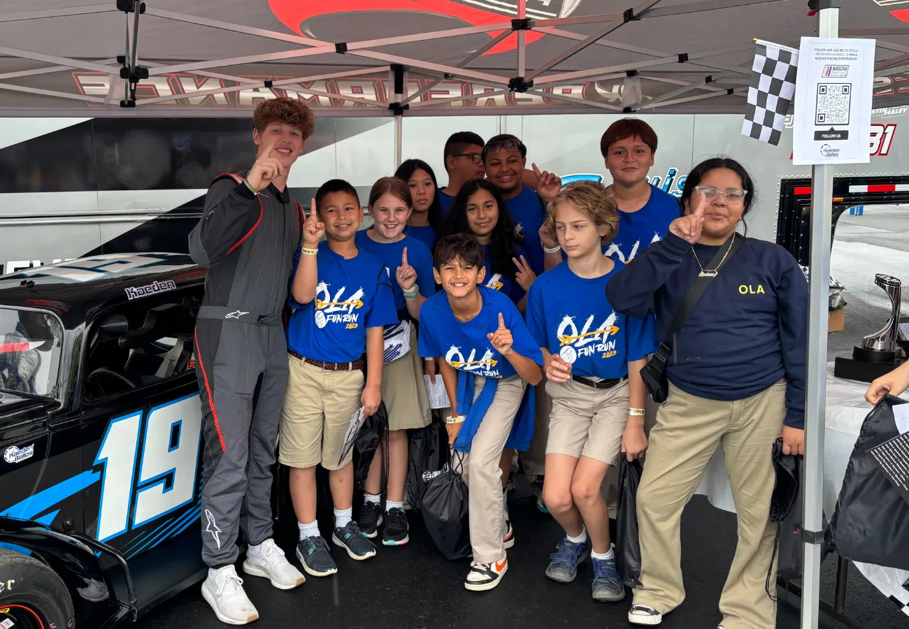 Kaeden Ballos speaking with students during a STEAM event in the Concord, NC area.