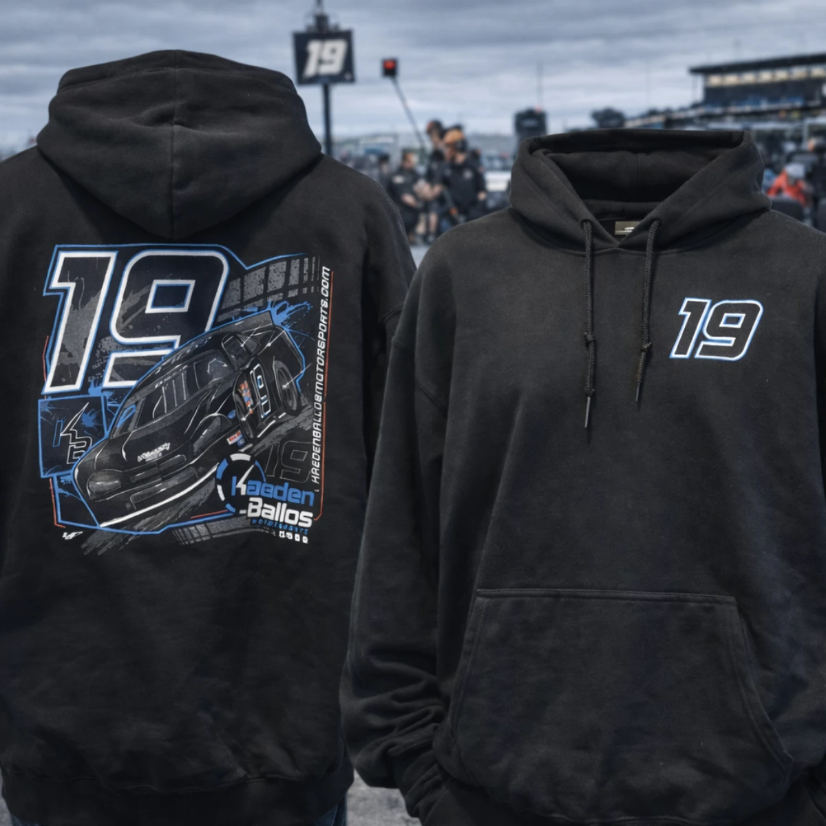 Kaeden Ballos Black Hoodie Front and Back
