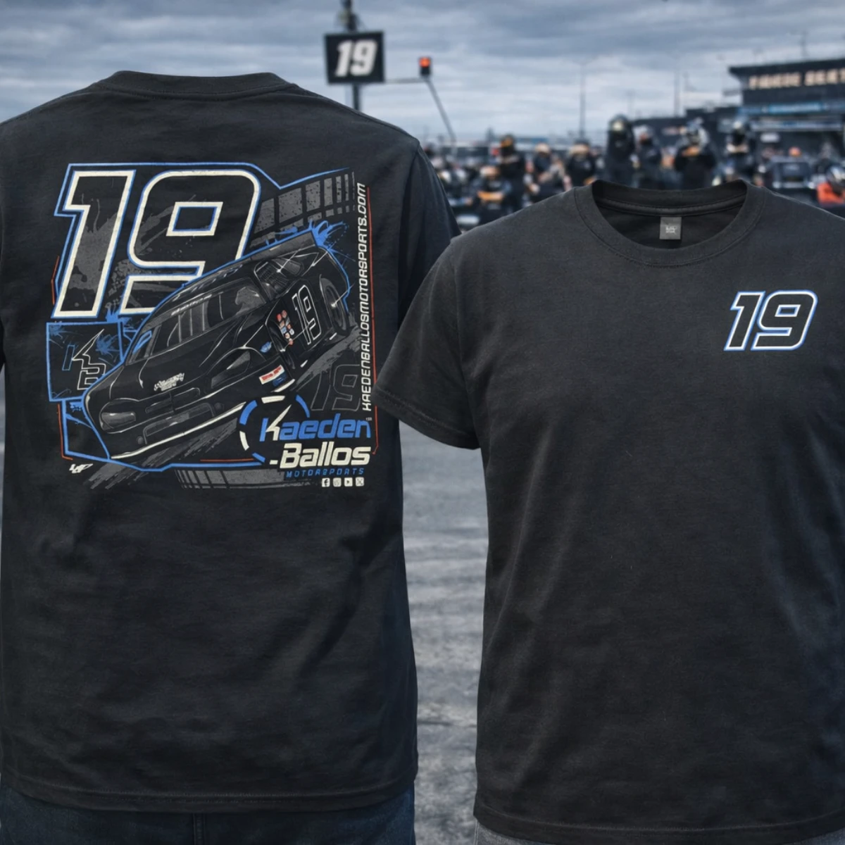 Kaeden Ballos Black T-Shirt Front and Back