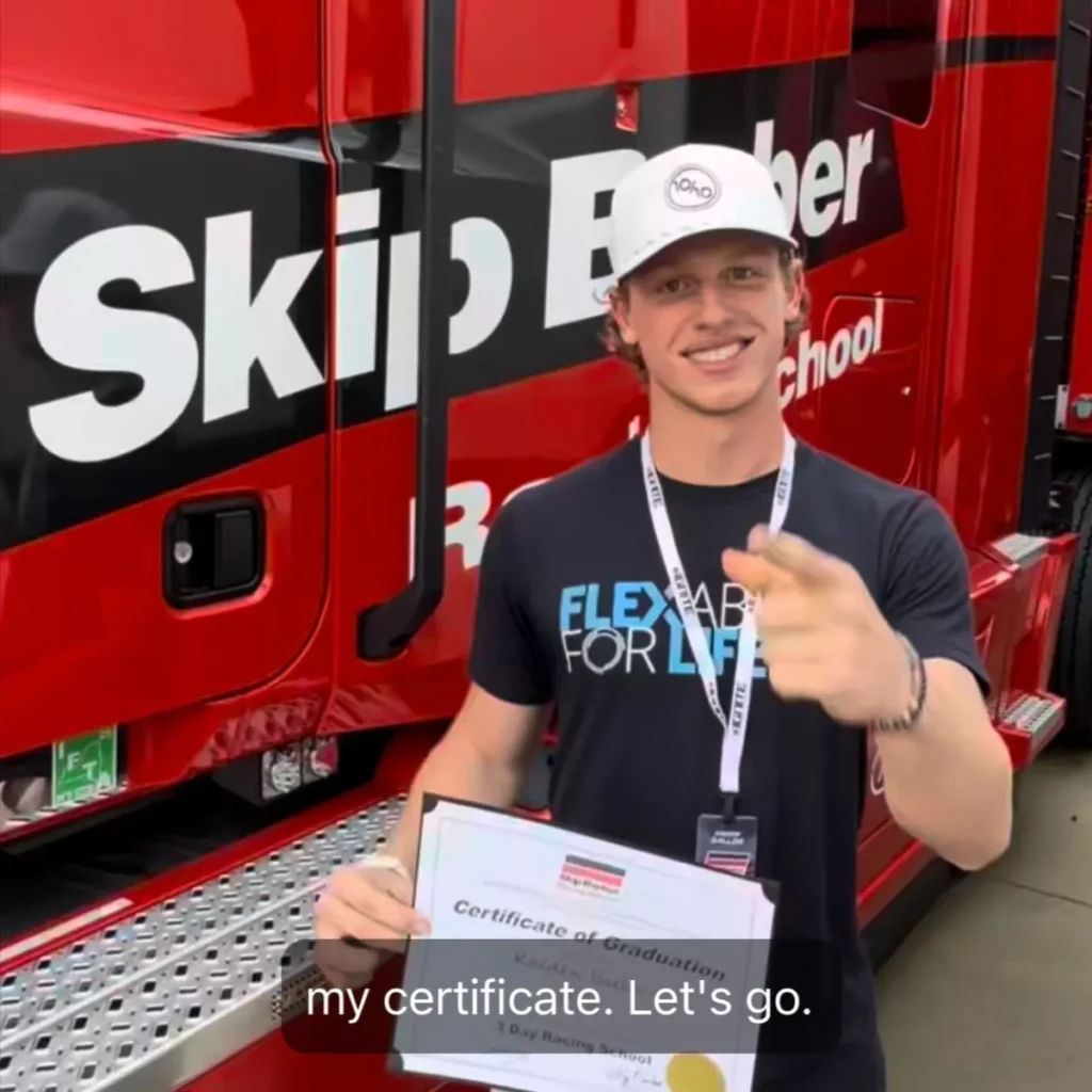 Kaeden Ballos Skip Barber Certificate of Completion
