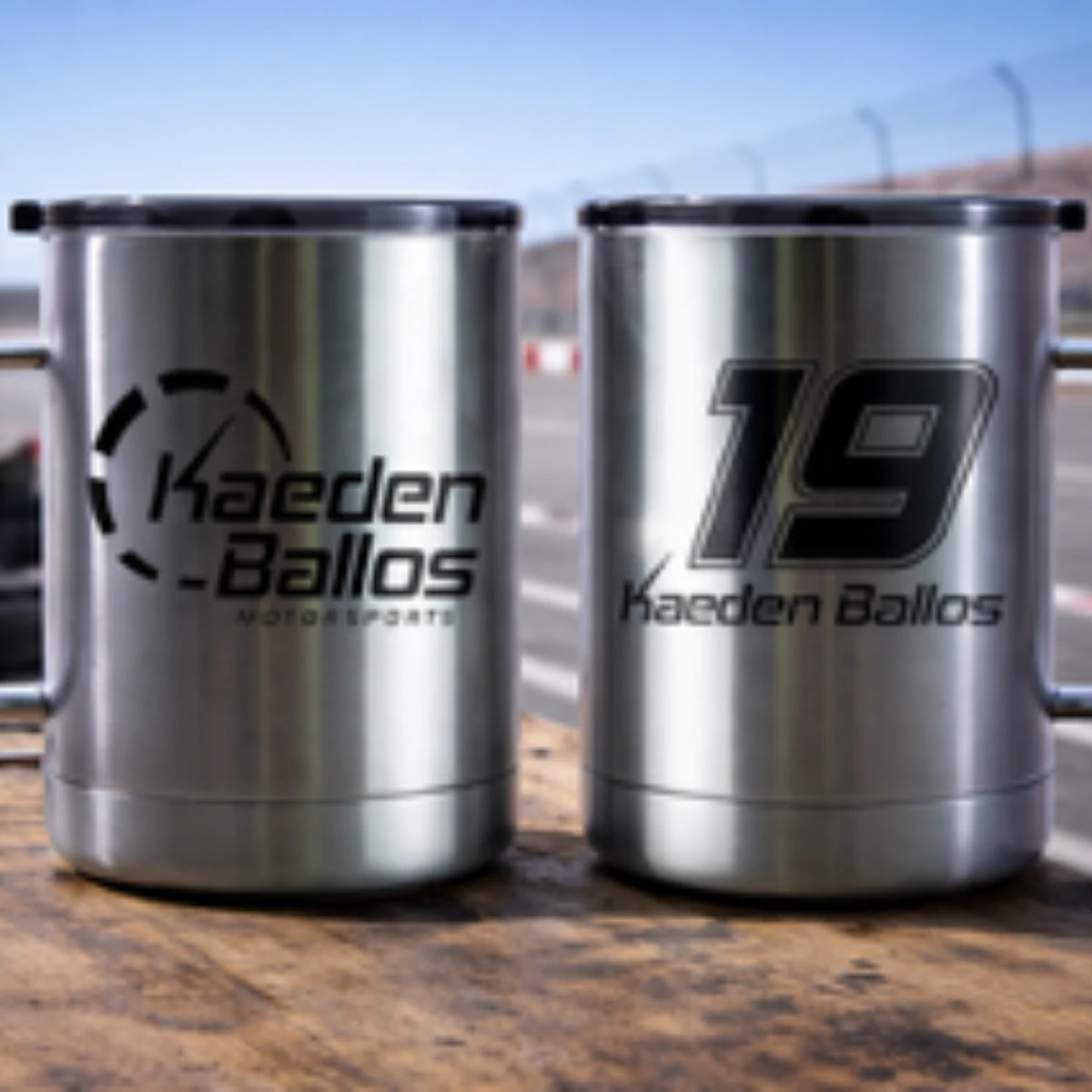 Kaeden Ballos Stainless Steel Coffee Mug Front and Back