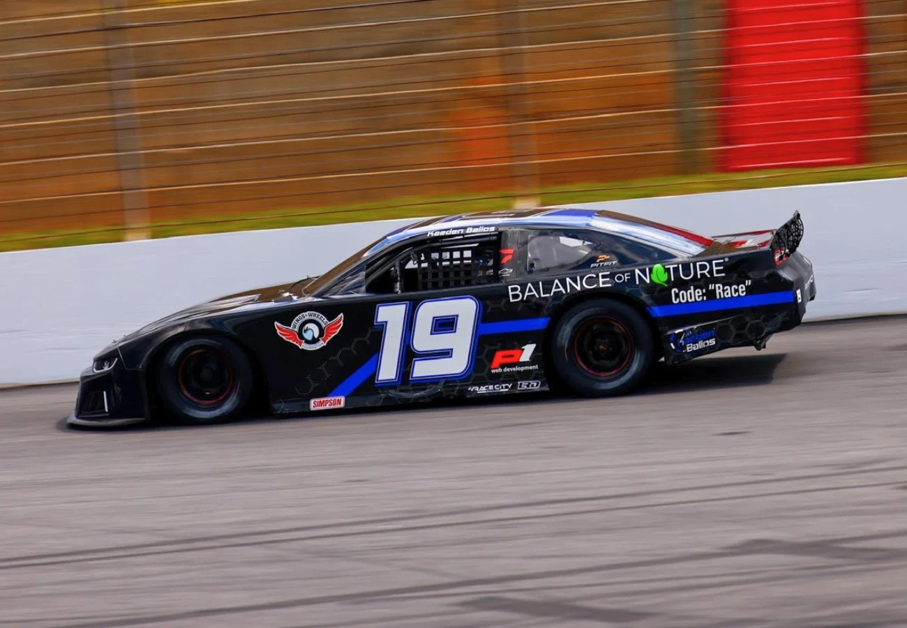 Kaeden Ballos No. 19 Late Model Stock car at Tri-County Speedway