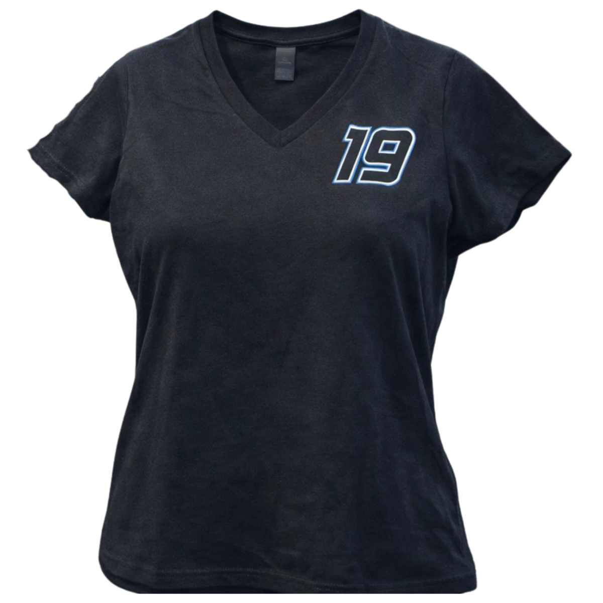 Womens V-Neck Black Shirt Front